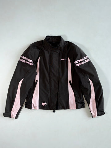 Bering Black and Pink Tribal Motorcycle Riding Jacket Padded(S/M)