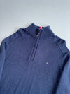 Tommy Hilfiger Navy Merino Wool Quarter-Zip Sweater – Size (XL)