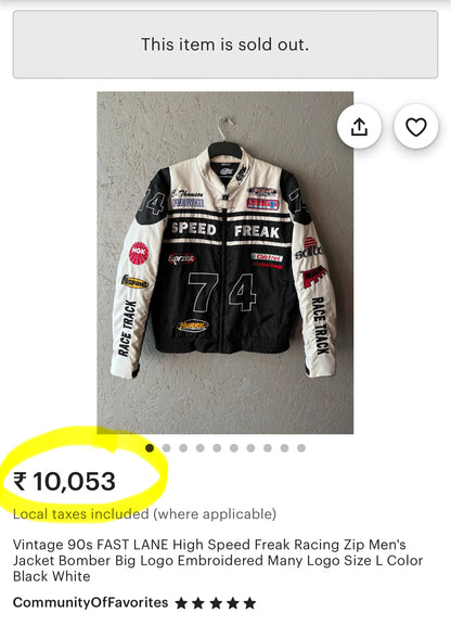 ZNascar x Vintage, Super (RARE) Racing Jacket (2XL/3XL)