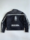 Richa Quality Manufactured Goods Silver Stripe Leather-Textile Hybrid Moto Jacket / Back Protection (XL)