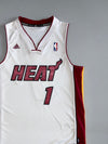 Adidas Miami Heat #1 NBA Swingman Jersey – White & Red (M)