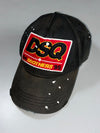 DSQUARED2 “Brothers 64/95” Cap – Distressed Black (Adjustable)