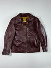 Victory 70s | Burgundy Leather Jacket – Sherpa Lined USA Made | (M)