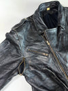 Vintage Black Leather Belted Perfecto Biker Jacket (L)