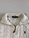 Polo Ralph Lauren Cable-Knit Quarter-Zip Sweater, Cream, Size (S)