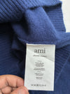 AMI Paris Navy Ami de Coeur Tonal Logo Knit Sweater (S)