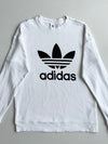 Adidas Originals White Big Trefoil Crewneck Sweatshirt | Size (L)