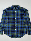 Vintage Abercrombie And Fitch Blue Green Plaid Flannel (M)