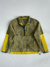 Adidas Sherpa Quarter-Zip Fleece Jacket – Olive/Yellow (L)