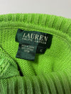 Lauren Ralph Lauren Lime Green Turtleneck Cotton Sweater, Made in Japan (S)