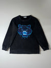 Kenzo Paris Blue Tiger Embroidered Black Sweatshirt (S)