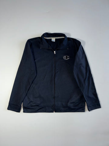 Champion Navy Textured Full-Zip Track Jacket – (XL)