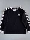 Adidas Originals | 3-Stripe Raglan Long Sleeve Tee | Black & White (M)
