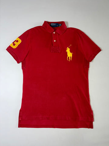 Polo Ralph Lauren Red Big Pony Polo – Yellow #3 Sleeve Patch (M)