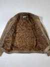 Scooter Fine Leather Distressed Tan Bomber Jacket (L/XL)