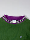 Champion Green & Purple Striped Rib Sweatshirt  (M)