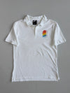 Nike Stacked Rainbow Logo Embroidered White Polo T-Shirt (M)