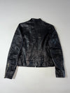 Vintage Vera Pelle Italian Leather Café Racer Jacket  Black  (S)