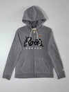 Roots Canada Zip-Up Hoodie – Grey, beaver patch + printed logo, (S)