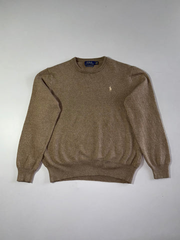 Polo Ralph Lauren Taupe Washable Merino Wool Crewneck Sweater (S)