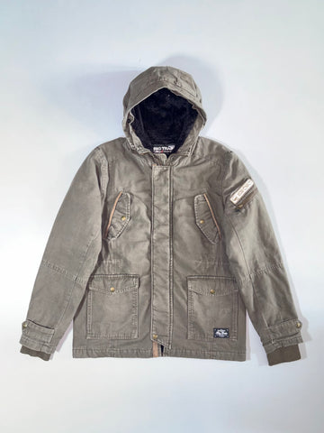 Big Train Osaka Sherpa-Lined Cotton Field Jacket (Olive) Size (M)