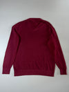 Tommy Hilfiger Maroon V-Neck Knit Sweater (M)