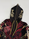 Christian Audigier Y2K Rhinestone Sugar Skull Tattoo Full-Zip Hoodie (M/L)
