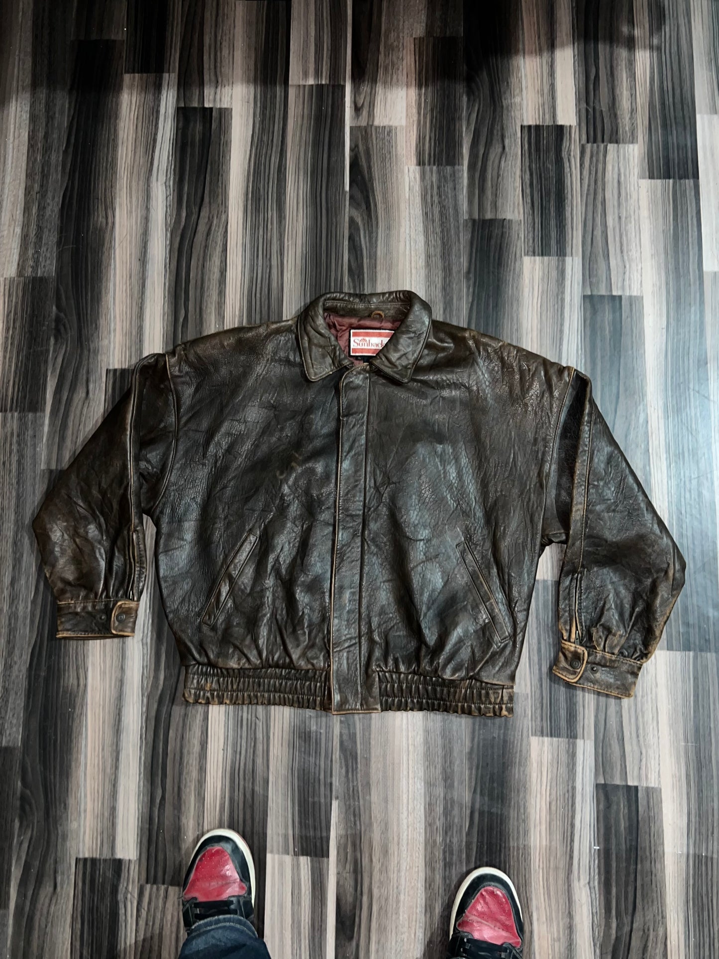 ZPremium Brown Leather Jacket OG Leather L/XL
