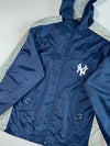 MLB New York Yankees Hooded Windbreaker by Genuine Stuff Navy/Grey, Mesh Lined, Youth (S)