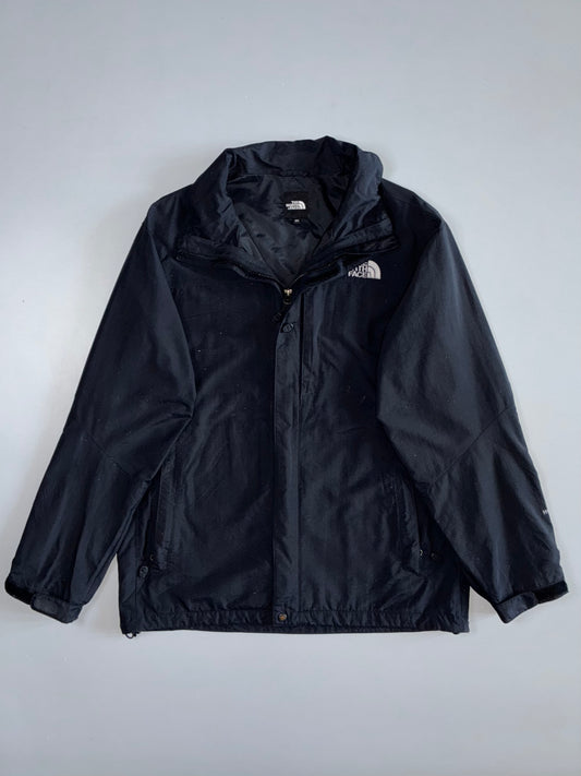 The North Face HyVent Waterproof Shell Jacket | Black Detachable Hood Outdoor Mountain (L)