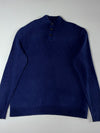 Chaps Quarter-Button Knit Sweater – Navy Blue (XL/2XL)