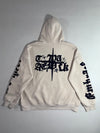 LAKING Cream Oversized Gothic Embroidered Streetwear Hoodie (3XL)