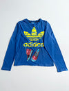 Adidas Originals Trefoil Sneaker Laces Graphic Long Sleeve Tee – Blue (S)