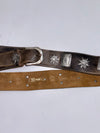 Vintage Bavarian Trachten Genuine Leather Belt with Silver Edelweiss & Concho Hardware (W-34 To 38)
