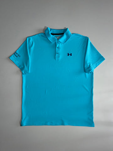 Under Armour Heatgear Loose Fit Polo – Sky Blue, Golf Course Embroidery (2XL)