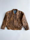 Reversible Jacket Leather to Denim 2-in-1 Brown & Blue | Rare Vintage (XL)
