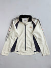 Vintage Adidas Track Jacket – Cream & Navy, Gold Logo (S)