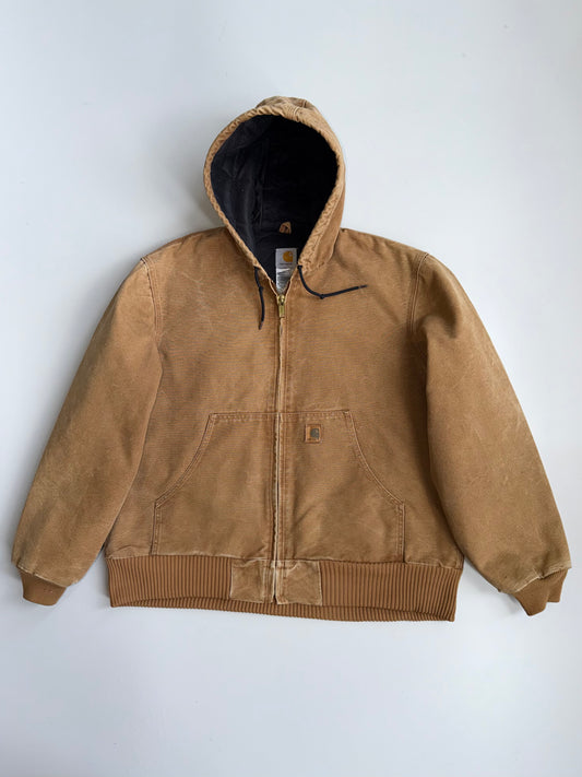!        Vintage Carhartt J130 BRN Sandstone Duck Active Jacket Quilt Lined Made in USA (Ultra RARE) (XL/2XL)