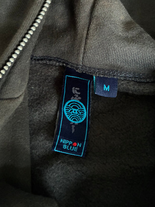 Nippon Blue Fighter Luchador Graphic Zip Hoodie (S/M)