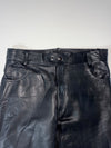 Vintage Black Real Leather 5-Pocket Straight Pants (W:34)(L:44)