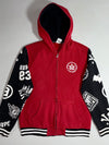 AAPE by A Bathing Ape | Red Black All Over Logo Sleeve Zip-Up Hoodie (M)