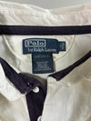 Polo Ralph Lauren Custom Fit Long Sleeve Polo Shirt — White Navy (L)