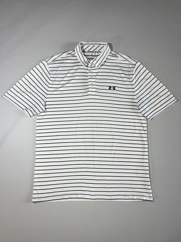 Under Armour Playoff Polo (White/Black Stripe)(2XL)