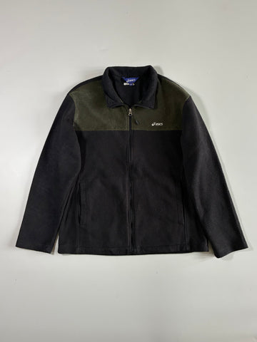 Asics Colorblock Full-Zip Fleece Jacket – Black/Olive (L)