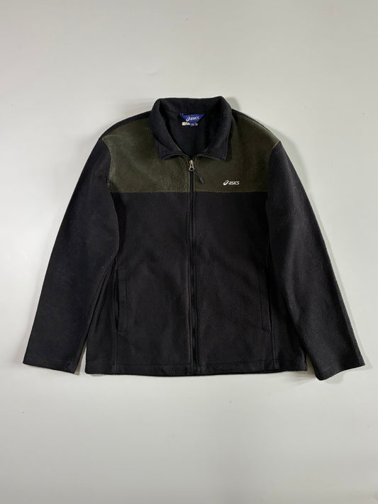 Asics Colorblock Full-Zip Fleece Jacket – Black/Olive (L)