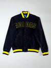 Adidas Varsity Letterman Jacket – Black/Yellow, Snap Button, Men’s (L)