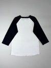 Champion Authentic Baseball Raglan Tee – White/Black, 3/4 Sleeve (M)