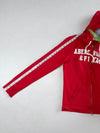 Vintage Abercrombie And Fitch Red Spellout Zip-Up Hoodie (XS)