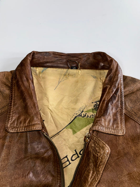 Super Premium Original Pure Leather Jacket (Print Inside)(2XL)