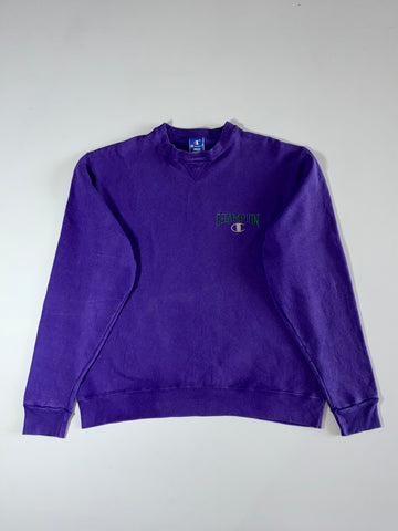 Champion Purple Embroidered Crewneck Sweatshirt (XL)